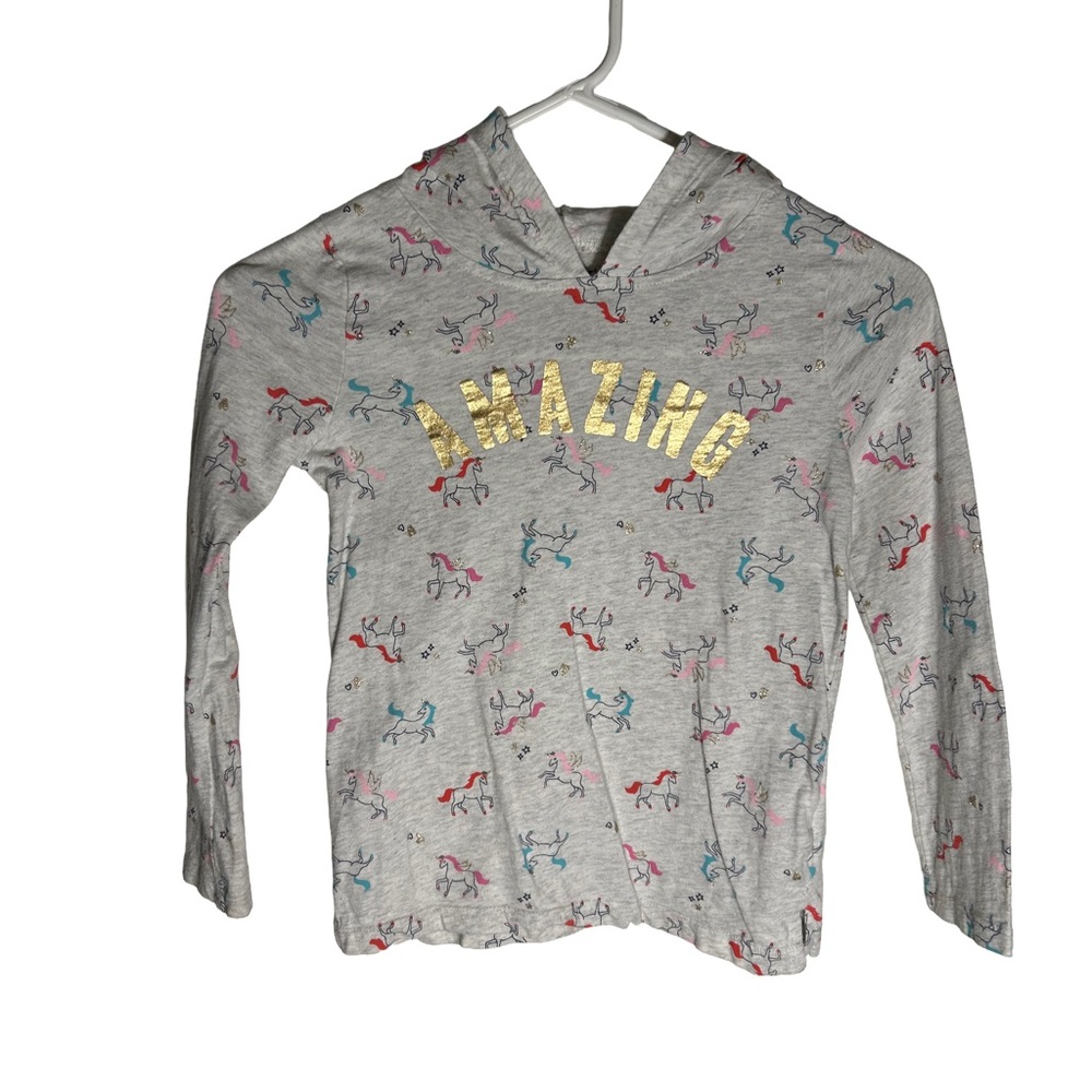 Carter's Gray Hoodie with Unicorn Print